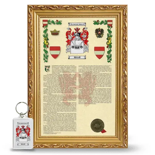 Kittrell Framed Armorial History and Keychain - Gold