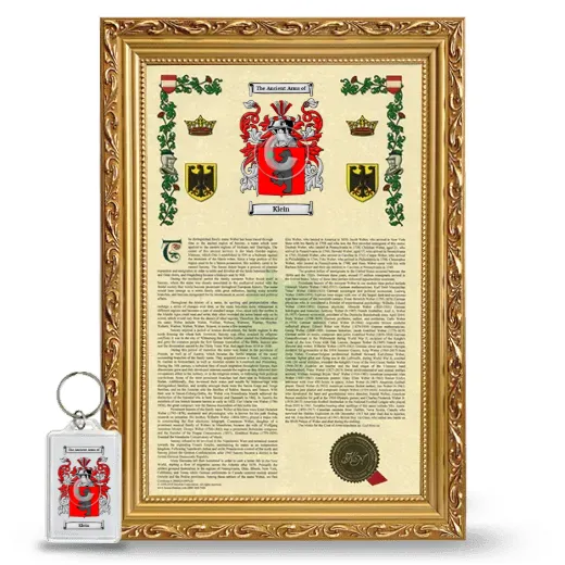 Klein Framed Armorial History and Keychain - Gold