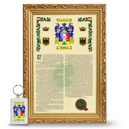 Kleinberge Framed Armorial History and Keychain - Gold