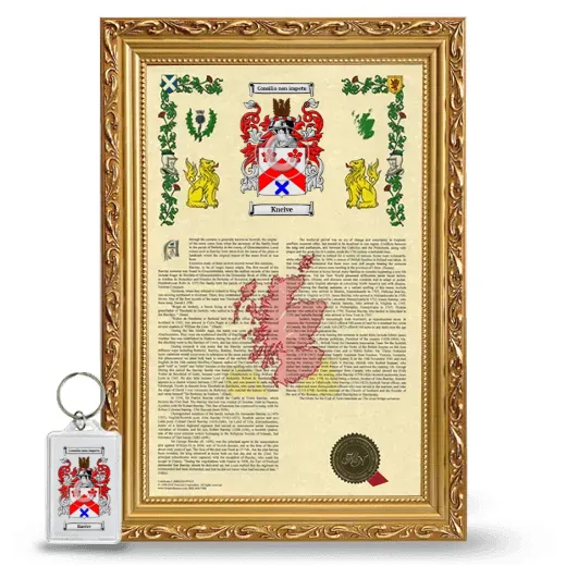 Kneive Framed Armorial History and Keychain - Gold