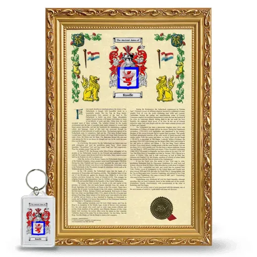 Knodle Framed Armorial History and Keychain - Gold