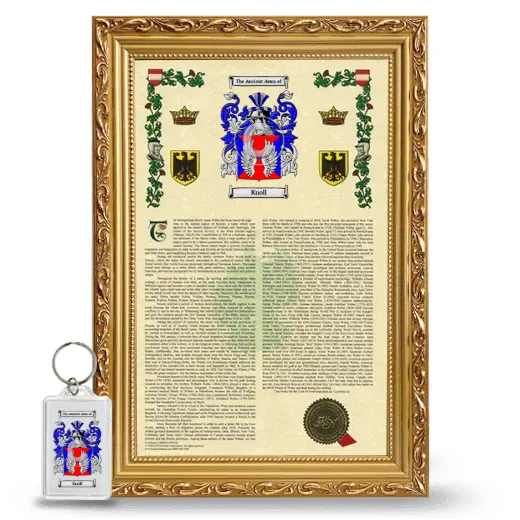 Knoll Framed Armorial History and Keychain - Gold