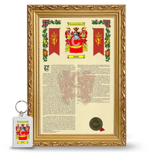 Knuth Framed Armorial History and Keychain - Gold