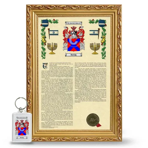 Koenig Framed Armorial History and Keychain - Gold