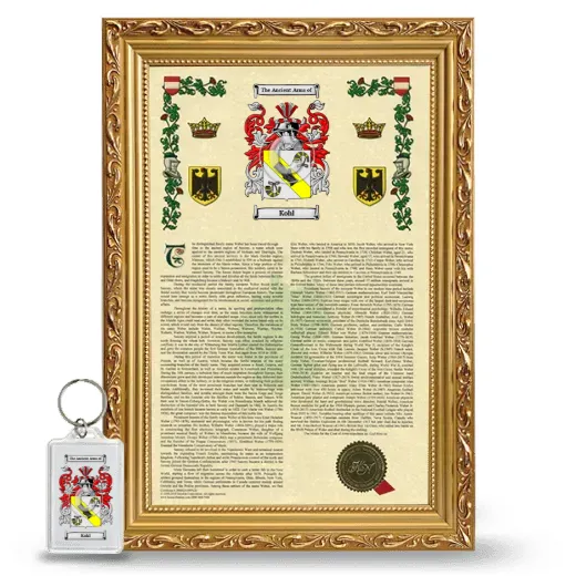 Kohl Framed Armorial History and Keychain - Gold