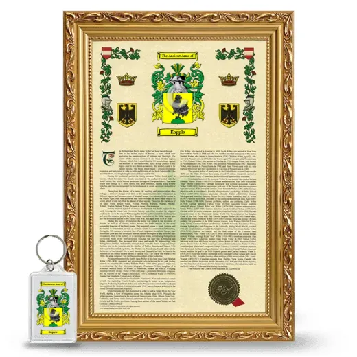 Kopple Framed Armorial History and Keychain - Gold