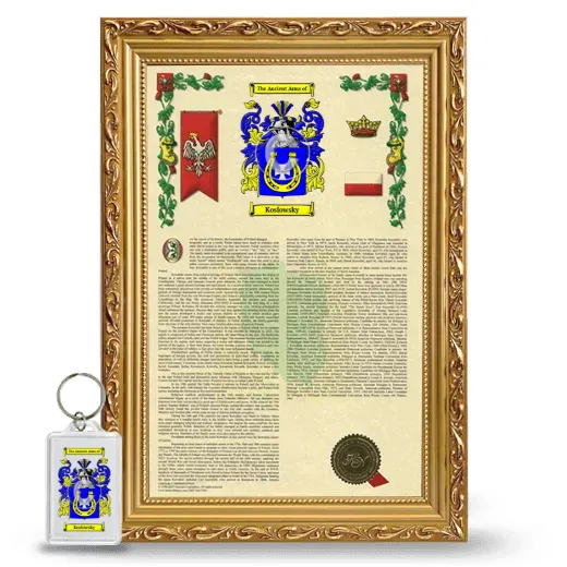 Koslowsky Framed Armorial History and Keychain - Gold