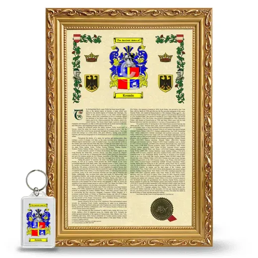 Kosmin Framed Armorial History and Keychain - Gold