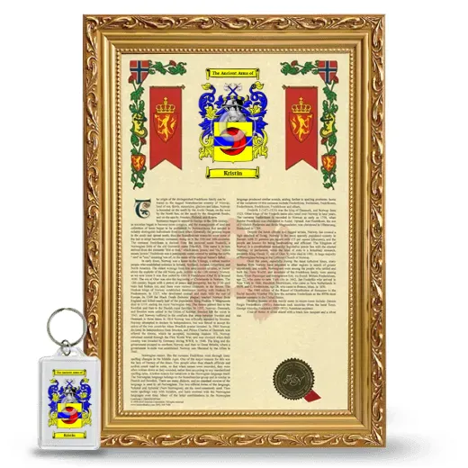Kristin Framed Armorial History and Keychain - Gold