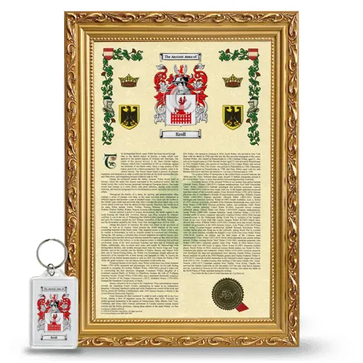 Kroll Framed Armorial History and Keychain - Gold