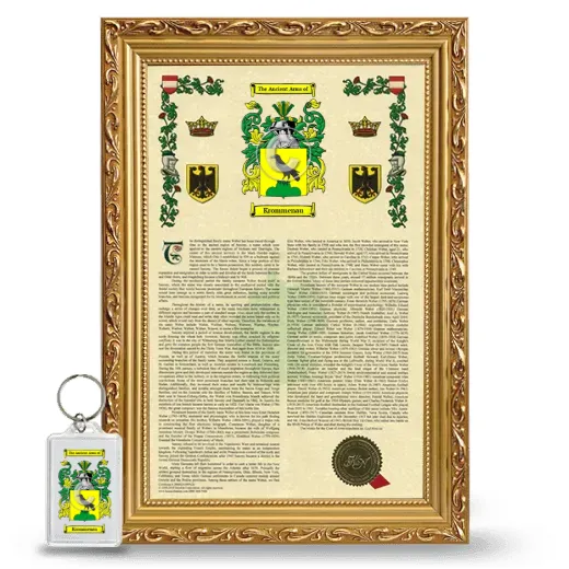 Krommenau Framed Armorial History and Keychain - Gold
