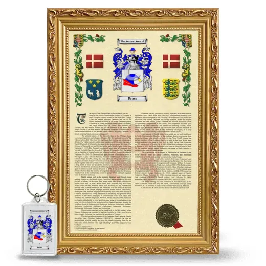 Kruss Framed Armorial History and Keychain - Gold