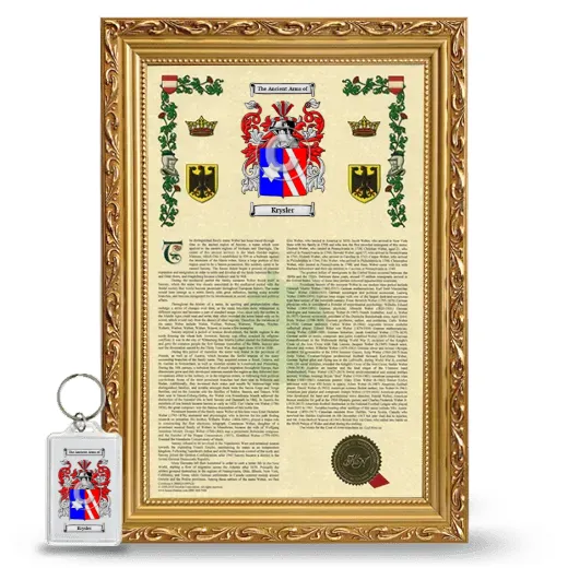 Krysler Framed Armorial History and Keychain - Gold