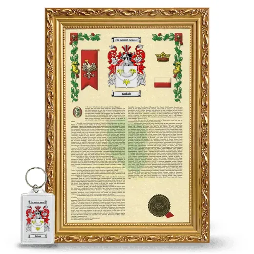 Kubak Framed Armorial History and Keychain - Gold