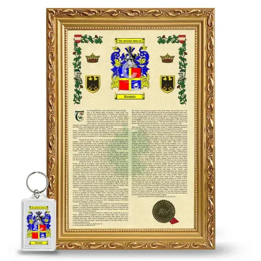 Kusmin Framed Armorial History and Keychain - Gold