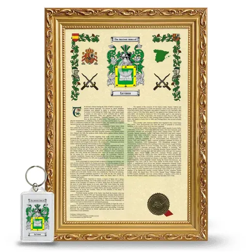 La'casa Framed Armorial History and Keychain - Gold