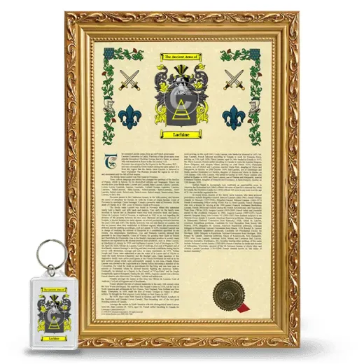 Lachine Framed Armorial History and Keychain - Gold