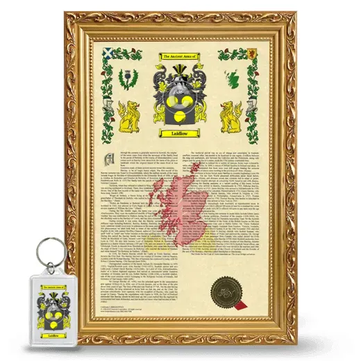 Laidlow Framed Armorial History and Keychain - Gold