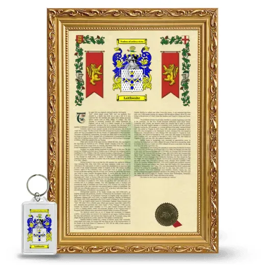 Laithwaite Framed Armorial History and Keychain - Gold