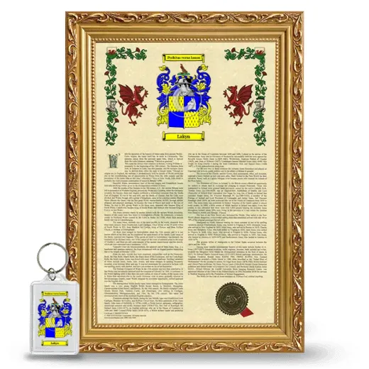 Lakyn Framed Armorial History and Keychain - Gold