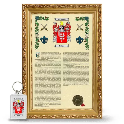 Laligne Framed Armorial History and Keychain - Gold