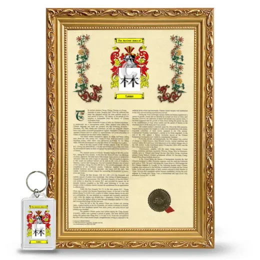 Lams Framed Armorial History and Keychain - Gold