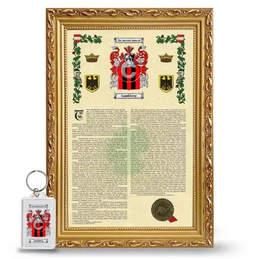 Landsberg Framed Armorial History and Keychain - Gold