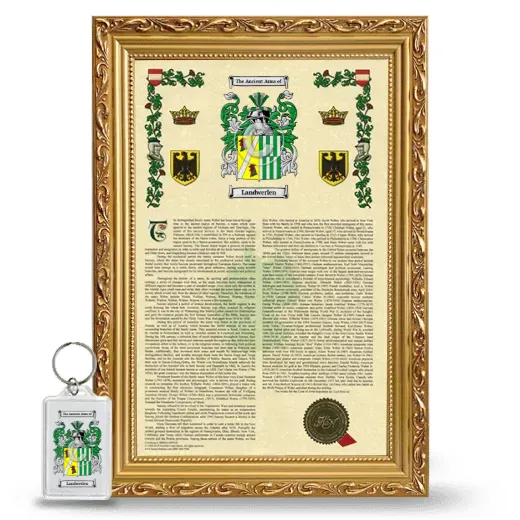 Landwerlen Framed Armorial History and Keychain - Gold
