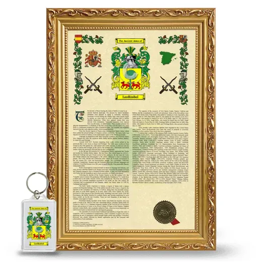 Lardizabal Framed Armorial History and Keychain - Gold