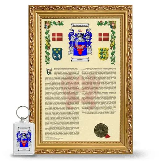 Larsen Framed Armorial History and Keychain - Gold