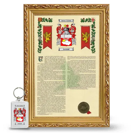 Leasend Framed Armorial History and Keychain - Gold
