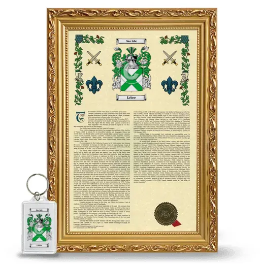 Lebee Framed Armorial History and Keychain - Gold