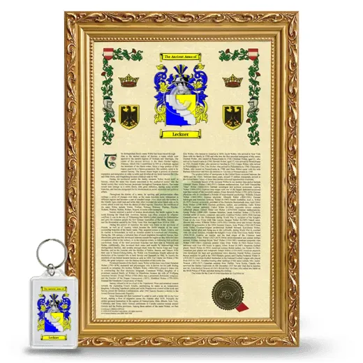 Leckner Framed Armorial History and Keychain - Gold