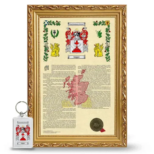 Leggat Framed Armorial History and Keychain - Gold