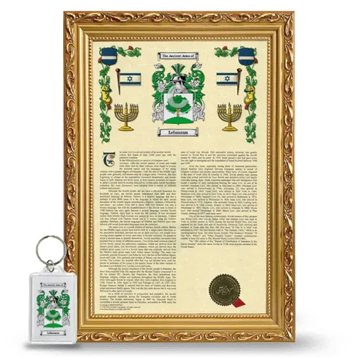 Lehmann Framed Armorial History and Keychain - Gold