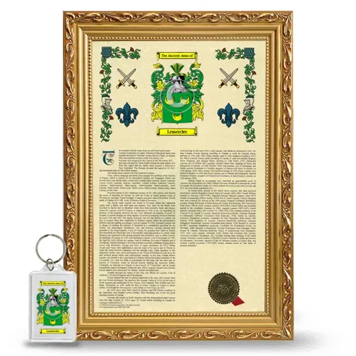 Lemercier Framed Armorial History and Keychain - Gold