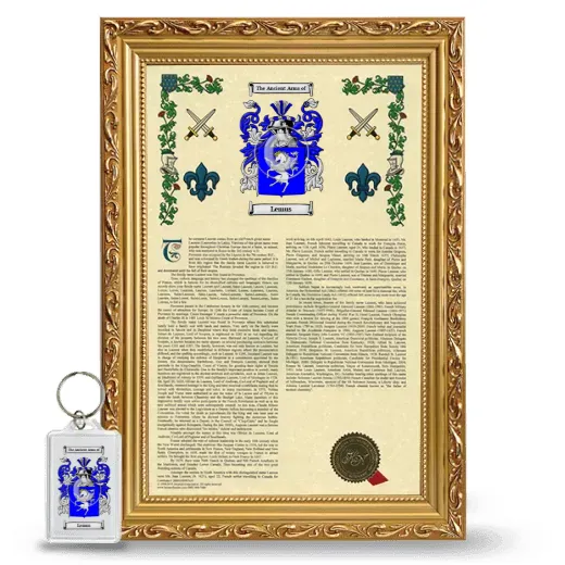 Lemus Framed Armorial History and Keychain - Gold