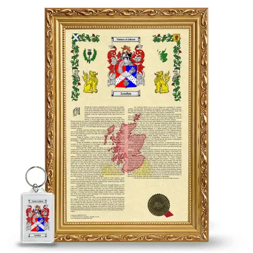 Lendyn Framed Armorial History and Keychain - Gold