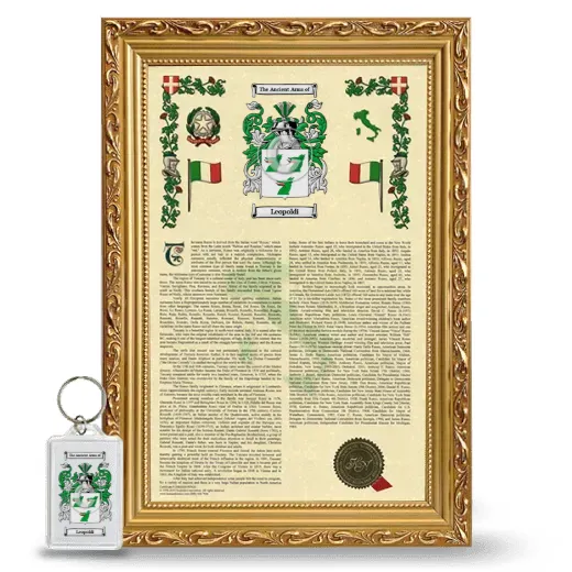 Leopoldi Framed Armorial History and Keychain - Gold