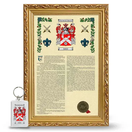 Lesere Framed Armorial History and Keychain - Gold