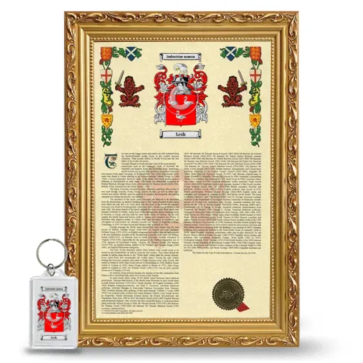 Lesh Framed Armorial History and Keychain - Gold