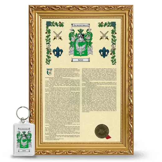 Levot Framed Armorial History and Keychain - Gold
