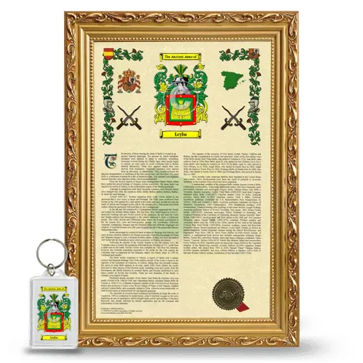 Leyba Framed Armorial History and Keychain - Gold