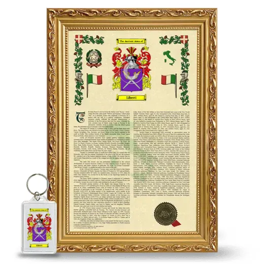 Liberti Framed Armorial History and Keychain - Gold