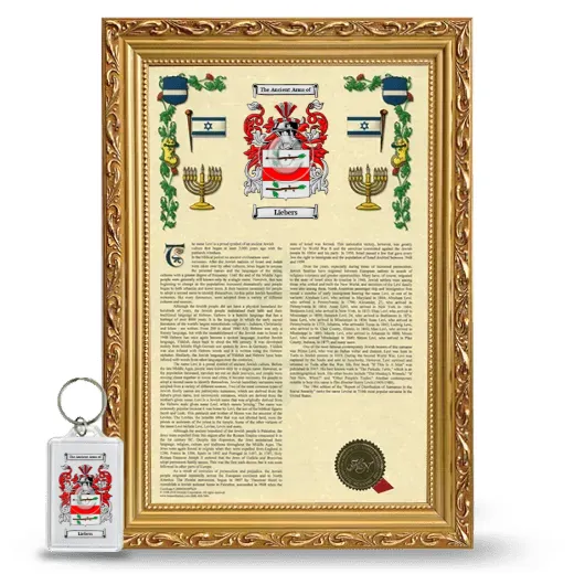 Liebers Framed Armorial History and Keychain - Gold