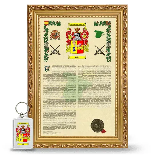 Lillo Framed Armorial History and Keychain - Gold