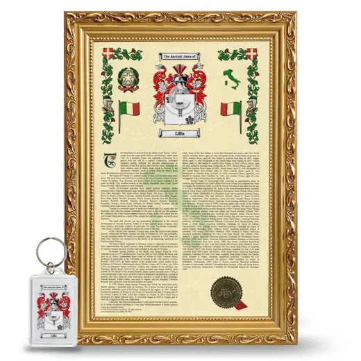 Lillu Framed Armorial History and Keychain - Gold