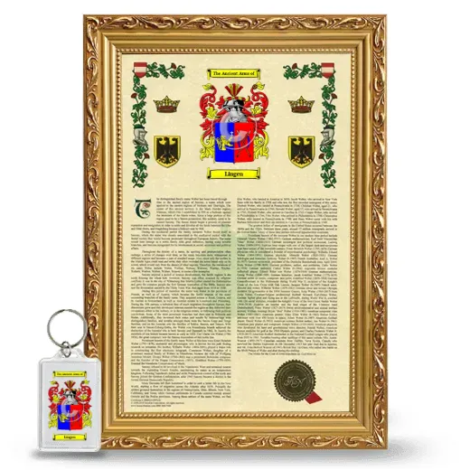 Lingen Framed Armorial History and Keychain - Gold