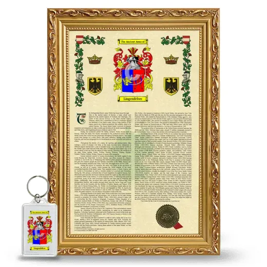 Lingenfelter Framed Armorial History and Keychain - Gold