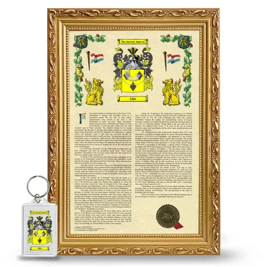 Lint Framed Armorial History and Keychain - Gold